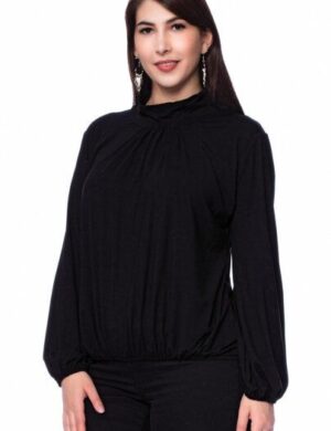 Ingoria LESLY Blusenshirt mit locker fallenden Stehkragen (Uni)