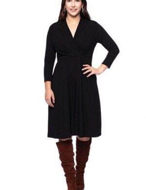 Ingoria EDDA knielanges Kleid mit Wickel-Ausschnitt