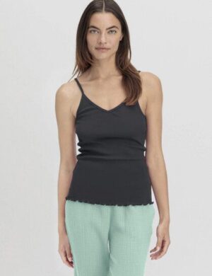 hessnatur Spaghetti-Top V-Neck Fitted 2er-Set PURE NATURE aus reiner Bio-Baumwolle