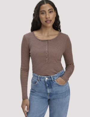 hessnatur Softrib Streifen Henley Fitted aus Bio-Baumwolle und TENCEL Modal