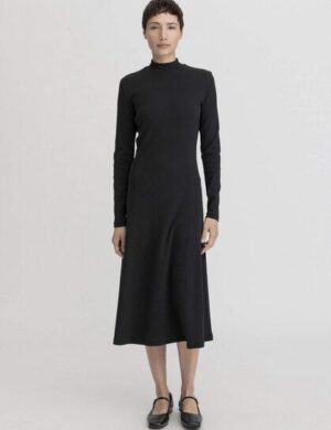 hessnatur Rib Jersey Kleid Midi Slim aus Bio-Baumwolle