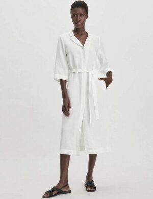 hessnatur Kleid Midi Relaxed aus TENCEL Lyocell mit Leinen