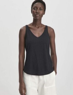 hessnatur Jersey Top Regular Leinen und reiner Bio-Baumwolle