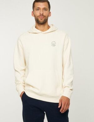 Herren Hoodie aus Bio-Baumwolle (recycled) Mix – OLIVE SMILEY – recolution