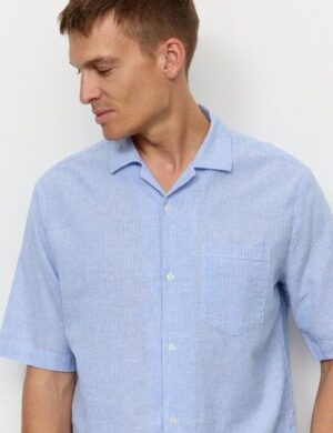 Herren Hemd aus Bio-Baumwoll-Leinen Mix – CASHEW STRIPES – recolution