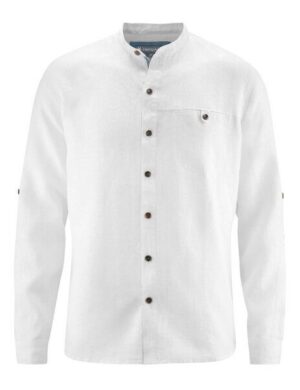 HempAge Stehkragen Freizeithemd aus 100% Hanf