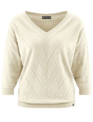 HempAge Pullover mit V-Ausschnitt Hanf/Biobaumwolle