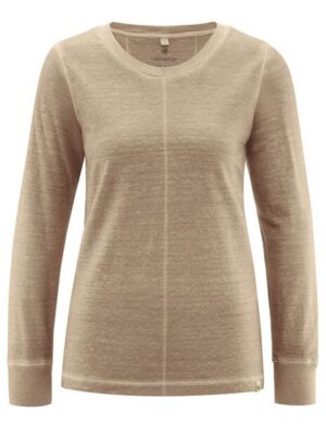 HempAge Langarmshirt mit mittiger Naht Hanf/Biobaumwolle