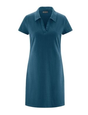 HempAge Kurzarmkleid mit Polokragen Hanf/Biobaumwolle
