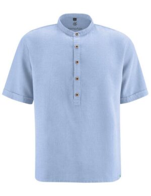 Hempage Herren Stehkragen-Schlupfhemd Hanf/Bio-Baumwolle