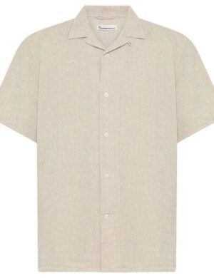 KnowledgeCotton Apparel Kurzarm-Hemd Relaxed Linen