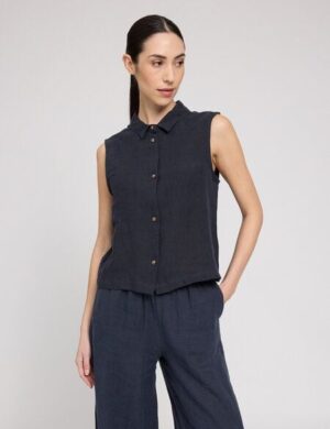 Mazine Leinenbluse ohne Ärmel