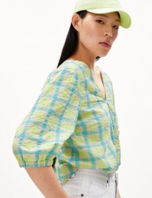 ARMEDANGELS KINAA SEERSUCKER – Damen Bluse Relaxed Fit aus Bio-Baumwolle