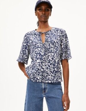 ARMEDANGELS ANDRIKAA MOSAIC LINO Damen Bluse aus Leinen-Mix