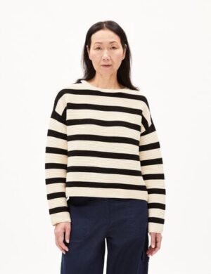 ARMEDANGELS MERINAA STRIPED – Damen Pullover Loose Fit aus Bio-Baumwolle