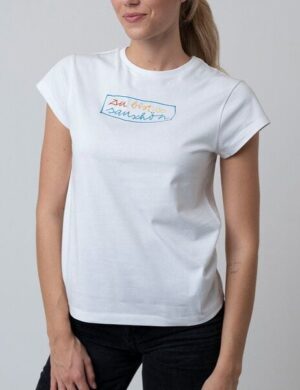 Bavarian Caps Damen T-Shirt Janosch Sauschön – Weiß
