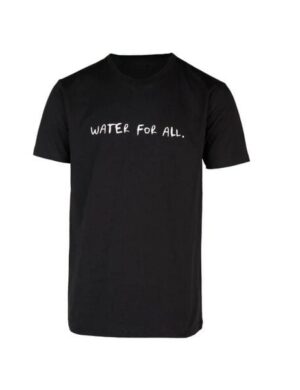 Biobaumwoll Unisex T-Shirt Schwarz mit Motiv WATER FOR ALL von Viva con Agua