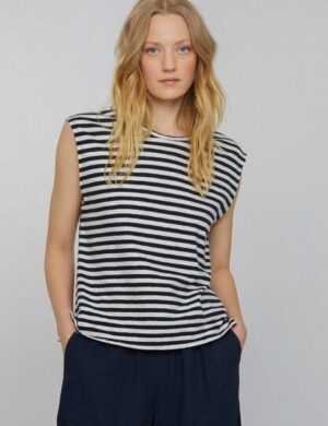 Damen T-Shirt aus Bio-Baumwolle – ZINNIA STRIPES – recolution