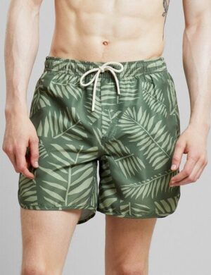 DEDICATED Badehose Cut Leaf – Green