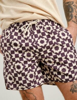DEDICATED Badehose Mosaic Star – Plum Purple