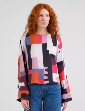 DEDICATED Bluse Udda Abstract Chaos – Multicolor