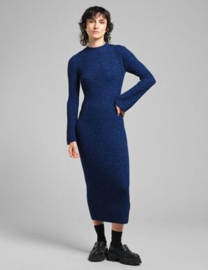 DEDICATED Damen Strickkleid Vamlingbo – Blue/Black