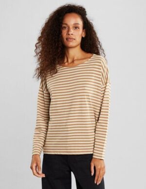 DEDICATED Longsleeve Humledal Stripes – Tiger Brown