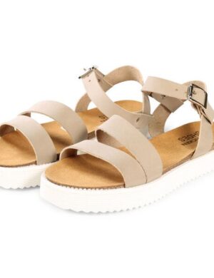 Fairticken Vegane Sandale NICOLA mit hoher Sohle aus NoBuck