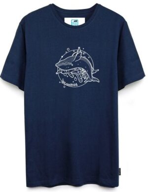 GARY MASH T-Shirt Blauwal aus Bio-Baumwolle