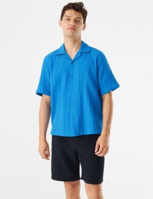 Givn Berlin Kurzarmhemd GBLUCA aus Bio-Baumwolle – French Blue (Musselin)