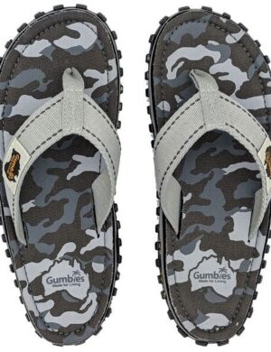 GUMBIES Grey Camouflage – Nachhaltige Zehentrenner