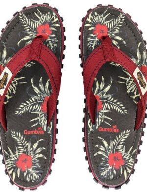 GUMBIES Grey Hibiscus – Nachhaltige Zehensandalen für Damen und Herren