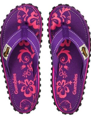 GUMBIES Purple Hibiscus – Vegane Badesandalen für Damen