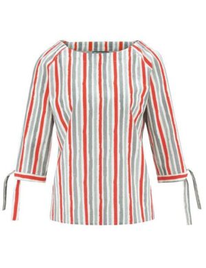 HempAge Damen gestreifte Halbarmbluse Hanf/Biobaumwolle