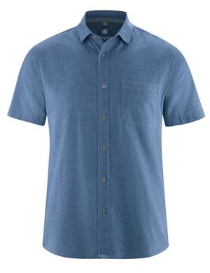 Hempage Herren Kurzarm Hemd Hanf Baumwolle