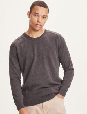 KnowledgeCotton Apparel Pullover – FIELD O-Neck Long Stable Knit – aus Pima-Biobaumwolle