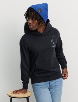 Herren Hoodie aus Bio-Baumwolle – OLIVE GEISTERFAHRER – recolution