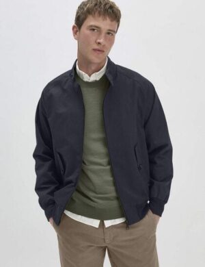 hessnatur Harrington Jacke Regular NATURE SHELL aus reiner Bio-Baumwolle