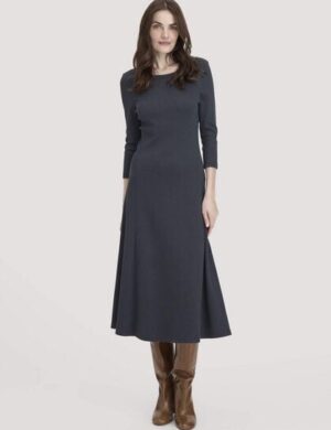 hessnatur Rib Kleid Midi Slim aus Bio-Baumwolle