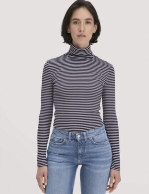 hessnatur Streifen Softrib Longsleeve Fitted aus Bio-Baumwolle und Modal