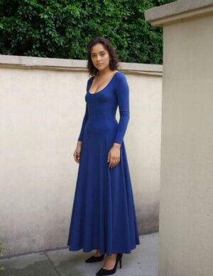 Ingoria AMELIA zeitloses Maxi-Wendekleid mit Taillenschnürung 3/4 Arm