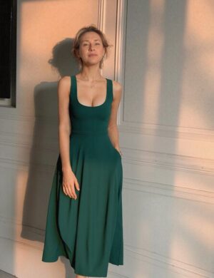 Ingoria AMELIA zeitloses Wendekleid mit Taillenschnürung in Maxi Länge