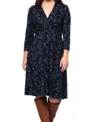 Ingoria EDDA knielanges Kleid mit Wickel-Ausschnitt