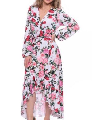 Ingoria EWELIN Wickelkleid mit Volant aus TENCEL Modal mit Blumen Print