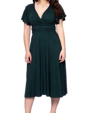 Ingoria NORA Midikleid in Wickeloptik mit geraffter Taille