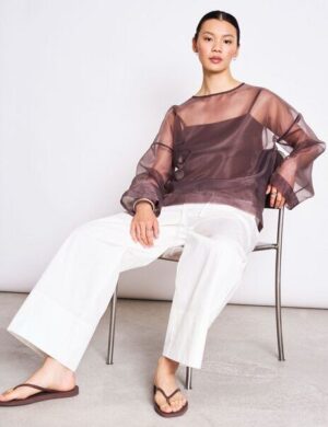 JAN N JUNE Organza-Langarmshirt SIMIA