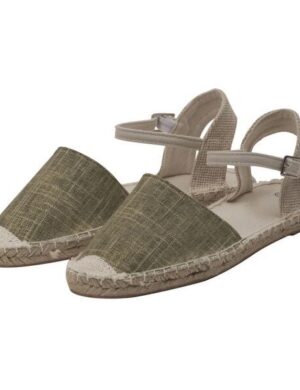 Japanwelt Espadrilles Damen Espadrilles Riemchen Canvas offen Slipper Sommersandalen