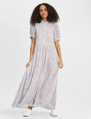 KnowledgeCotton Apparel Blumenkleid – FLEUR Maxikleid Lenzing EcoVero