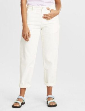 KnowledgeCotton Apparel Cropped Mom Jeans – CALLA – aus Biobaumwolle