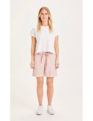 KnowledgeCotton Apparel Gestreifte Paperbag Shorts TULIP mit Tencel
